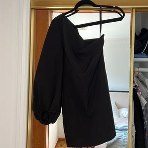 Staud asymmetric mini dress black